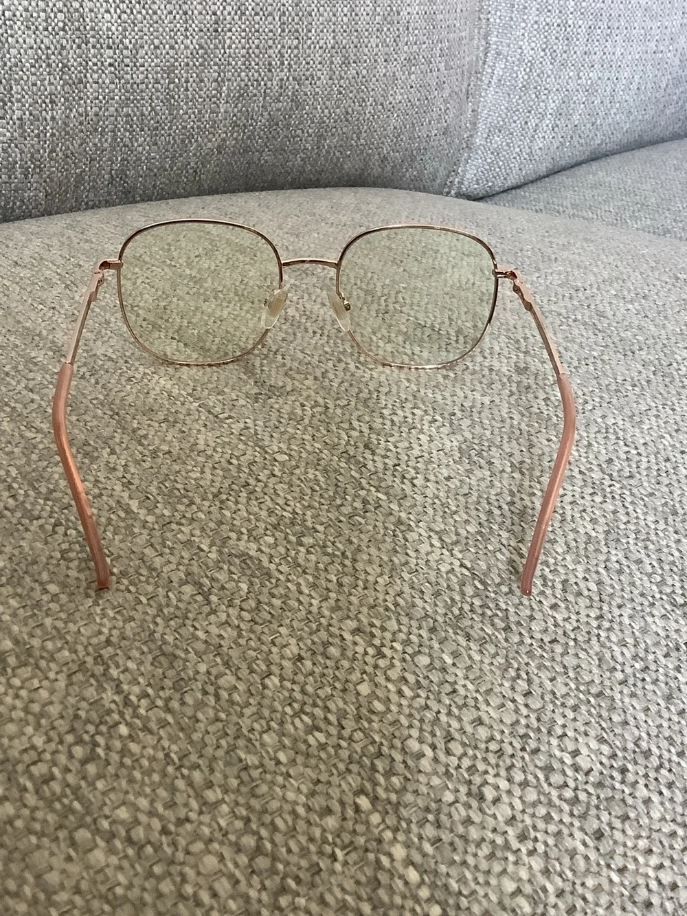 SOJOS Rose Gold Classic Square Blue Light Blocking Glasses